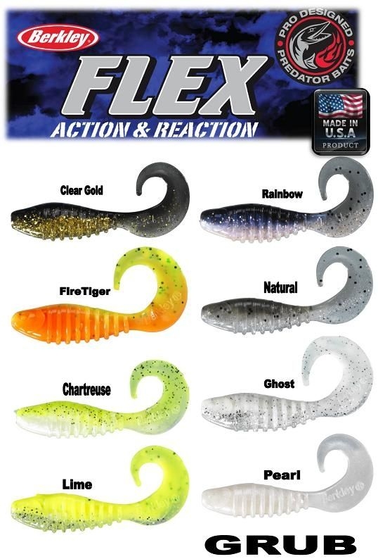 Twister Berkley Flex Grub 10cm - Rainbow