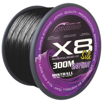 Mistrall Šňůra Shiro Catfish X8 Black 300 m 0,70 mm
