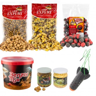 Set partiklů a nástrah Carp Expert / Benzar Mix s vědrem