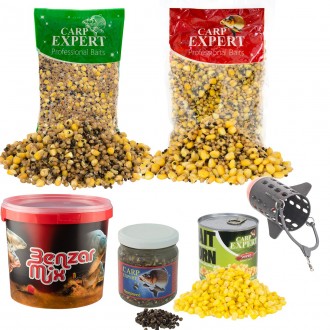Set krmení Carp Expert Weekend s kbelíkem a zakrmovací raketou