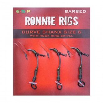 Návazec ESP Ronnie Rig with Hook Ring Swivel