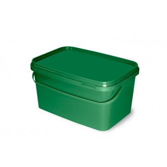 Hranatý kbelík s víkem Delphin Classa zelený 5L
