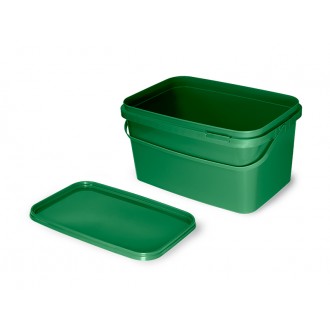 Hranatý kbelík s víkem Delphin Classa zelený 5L