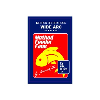Háček Method Feeder Fans Wide Arc Barbless 10ks