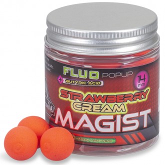 Popup Boilies Anaconda Fluo Pop-Up Magist  Strawberry Cream 25g