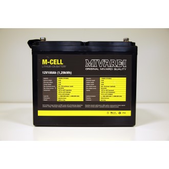 Lithiová baterie Mivardi M-CELL 12V 100Ah + 20A nabíječka