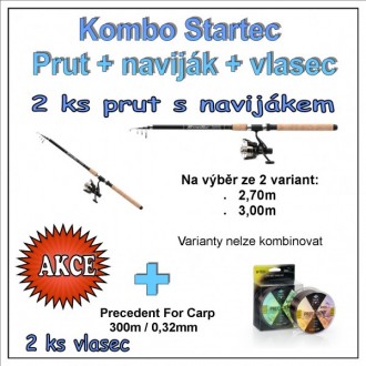 Set Kombo Saenger Startec Prut 3,30m 30-75g + Naviják + Vlasec 1+1