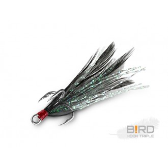 Delphin B!RD Hook TRIPLE / 3ks černá pírka #6