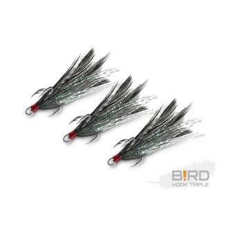 Delphin B!RD Hook TRIPLE / 3ks černá pírka #4