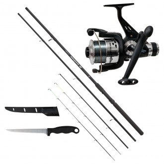 Prut Carp Hunter Plus Feeder + naviják Kamasaki Oyster + nůž zdarma