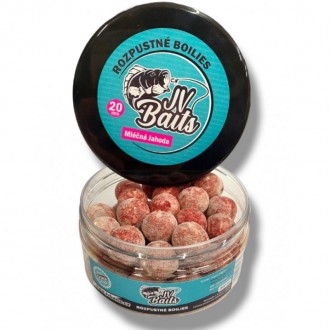 Rozpustné boilies JV Baits Mléčná jahoda 300ml