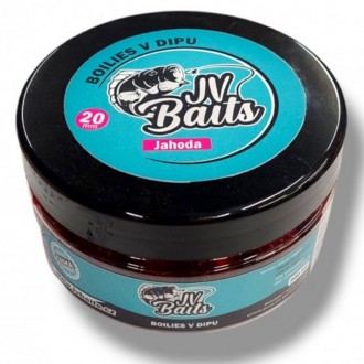 Boilies v dipu JV Baits Jahoda 300ml