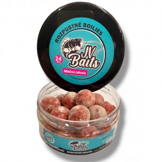 Rozpustné boilies JV Baits Mléčná jahoda 300ml