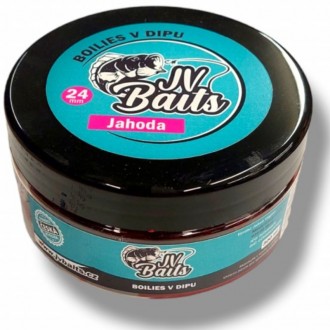 Boilies v dipu JV Baits Jahoda 300ml