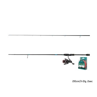 Přívlačový set Delphin ZanderSpin 2,10m + naviják CarbonIX 3T3T + šňůra 0,16mm