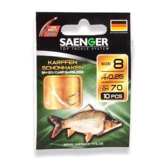 Saenger Návazec na kapry bezprotihrotý Karpfen Schonhaken vel. 8, 10 ks/bal