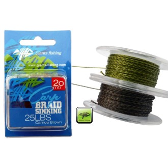 Návazcová šňůrka Giants Fishing Carp Braid Sinking Camou Green 20m