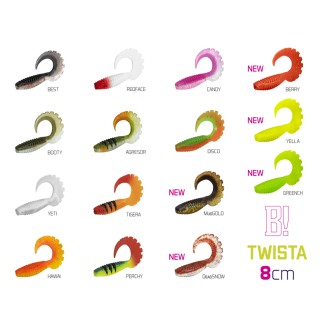 Umelá nástraha Delphin TWISTA UVs / 5ks 8cm/BERRY