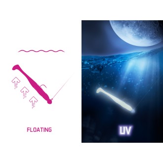 Umělá nástraha Delphin Zandera FlexiFloat UVs 12cm 5ks