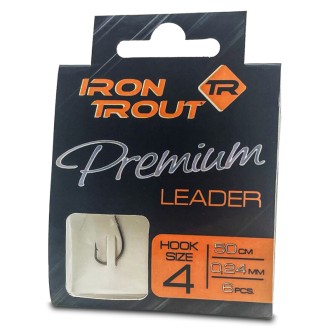 Iron trout návazec Premium Leader 50 cm/0,24 mm, vel. 4, 6 ks