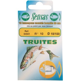 Navázaný háček Trout Strong Blue 60cm 10ks