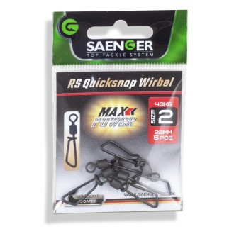 Saenger navlékací karabinka s obratlíkem RS Quicksnap Wirbel 4 27mm, 6ks/bal