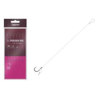 Feederový návazec Delphin FLR D-rig 0,22mm 8cm Sting 7mm s protihrotem 6ks