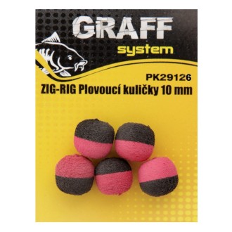 Graff Zig-Rig Plovoucí kuličky 10mm Černá/Červená