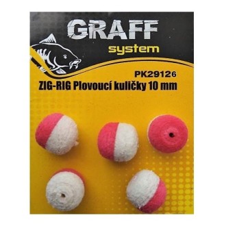 Graff Zig-Rig Plovoucí kuličky 10mm Bílá/Červená