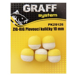 Graff Zig-Rig Plovoucí kuličky 10mm Žlutá/Bílá