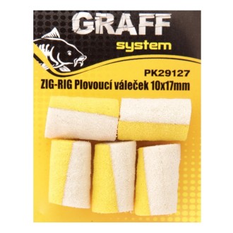 Graff Zig-Rig Plovoucí váleček 10x17mm Bílá/Žlutá 5ks