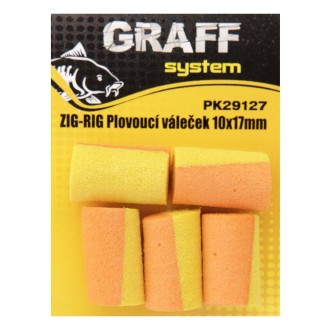 Graff Zig-Rig Plovoucí váleček 10x17mm Žlutá/Oranžová 5ks