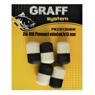 Graff Zig-Rig Plovoucí váleček 7x13mm Černá/Bílá 5ks