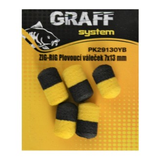 Graff Zig-Rig Plovoucí váleček 7x13mm Žlutá/Černá 5ks