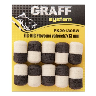 Graff Zig-Rig Plovoucí váleček 7x13mm Černá/Bílá 10ks