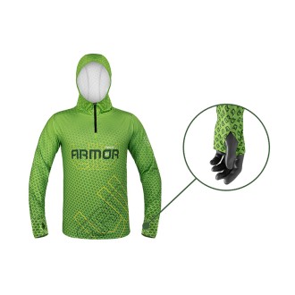 Tričko s kapucí Delphin UV Armor 50+ Neon