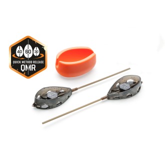Sada krmítek Mivardi Method Feeder QMR Flat XL Long 50g+60g+formička