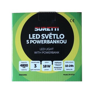Kempingová lampa Suretti s powerbankou
