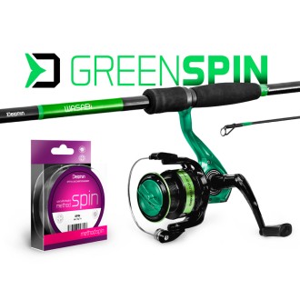 Přívlačový set Delphin GreenSpin prut Wasabi Spin 1,80m 30g + naviják Elixir 2000