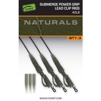 Montáž Fox EDGES™ Naturals Submerge Power Grip Lead Clip Leaders 3ks
