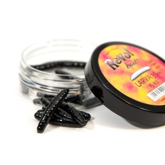 Revol Baits nástraha Larva 35mm příchuť sýr-česnek, barva černá 15ks