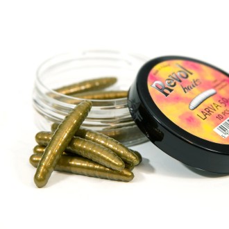Revol Baits nástraha Larva 50mm příchuť sýr-česnek, barva olivová perleť 10ks