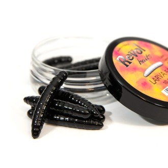 Revol Baits nástraha Larva 50mm příchuť sýr-česnek, barva černá 10ks