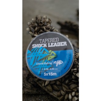 Ujímaný šokový vlasec Giants Fishing Tapered Shock Leader 5 x 15 m