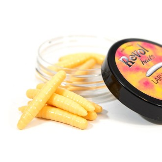 Revol Baits nástraha Larva 50mm příchuť krevetka, barva žlutá 10ks
