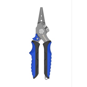 MUSTAD 7.5inch 420 STAINLESS STEEL, STRAIGHT NOSE, BRAID CUTTER BLUE