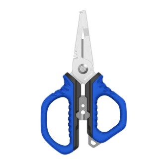 MUSTAD 5.5inch  MINI TOOL SCISSORS, 420 STAINLESS STEEL, FINE POLISHED BLUE
