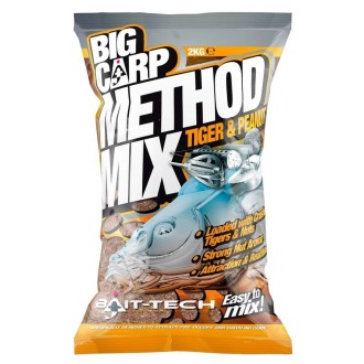 Krmítková směs Bait-Tech Big Carp Method Mix Tiger & Peanut 2kg