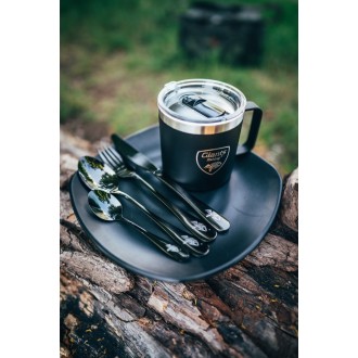 Akční set Nerezový thermo hrnek 400ml + Sada nerezových příborů Giants Fishing