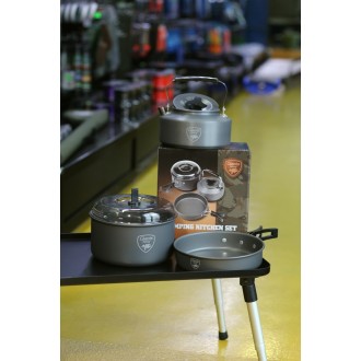 Akční set Sada nádobí s konvičkou + Nerezový thermo hrnek 400ml Giants Fishing